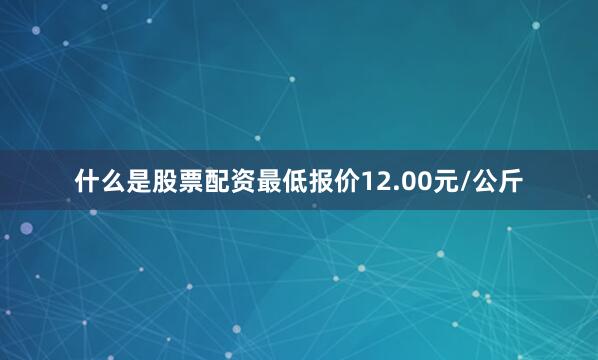 什么是股票配资最低报价12.00元/公斤